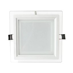 Aplica Patrata 12W Led MAT Margine de sticla incastrabila in tavan fals si rigips