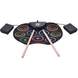 Set Tobe electronice digitale din Silicon cu pedale de picior 9 USB 9 Paduri de tobe colorate