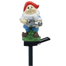 Decoratiune solara figurina pitic cu stropitoare pentru gradina