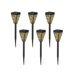 Set 6 lampi solare decorative pentru gradina alb cald model triunghi