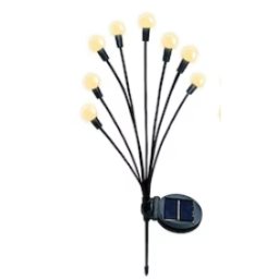 Lampa solara cu 6 Bulbi ALB CALD de gradina tip licurici