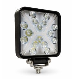 Proiector LED auto compact 48W alb + galben flash 16 LED 12/24V PATRAT