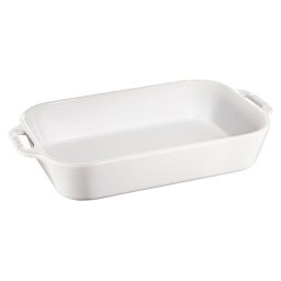 Staub Rectangular Dish Ceramic, white, 34x24cm