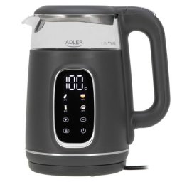 Fierbator AD 1305, 1850/2200 W, 1,7 l, Control tactil, Afisaj LCD color, 5 setari temperatură 40-100°C, Filtru antidecantare, Gri