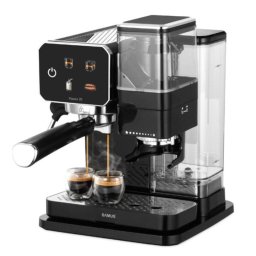 Espressor Flavour 20, 20 bari, Rasnita de cafea integrata 115 g, Putere 1350 W, Rezervor de apa transparent detasabil 0.9 litri, Interfata digitala cu control tactil, Negru