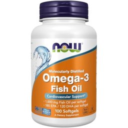 Omega-3 Fish Oil Distilat Molecular - NOW Foods - 1000 mg, 100 capsule