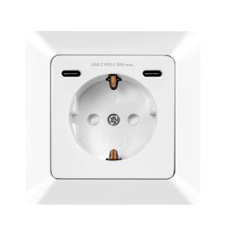 PRIZA LOGILINK, pentru perete, Schuko x 1, 2xUSB-C PD 25W , 230V AC, 50 Hz, 16A, protectie IP20, adancime 29.5mm, alb, PA0331 (timbru verde 0.18 lei)