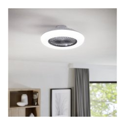 Eglo 35144-LED Ventilator de tavan SAYULITA, 3x LED, 12,6 W, 230 V, Ø 55 cm, gri + telecomandă