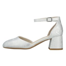 Pantofi dama, Rieker, 44762-90-Argintiu, elegant, piele ecologica, cu toc, argintiu (Marime: 37)