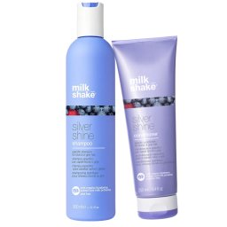 Kit neutralizare si stralucire pentru par blond, gri sau alb Milk Shake Silver Shine