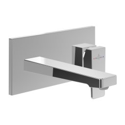 Baterie pentru lavoar incastrata Villeroy&Boch, Architectura Square, cu ventil click clack crom