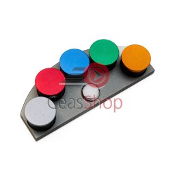 Suport metalic cu 5 cupe ulei cu capace colorate