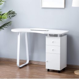 MANIA204 - Masuta manichiura, 118 cm, cu pernita, masa cosmetica - Alba