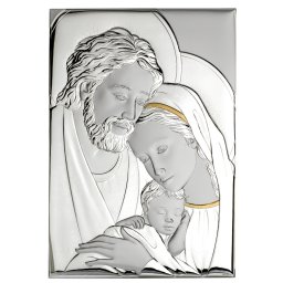 Icoana argintata Sacra Famiglia 2 - Portret (Dimensiune icoana: 10 x 12 cm)