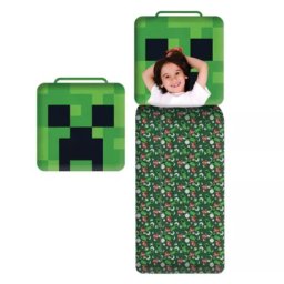 Sacul de dormit Minecraft Creeper cu pernă - 60 x 130 cm