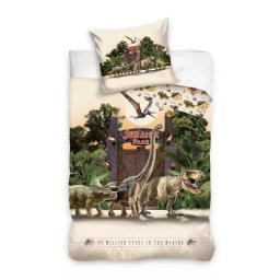 Jurassic Park: Set de lenjerie de pat - 150 x 210 + 50 x 60 cm