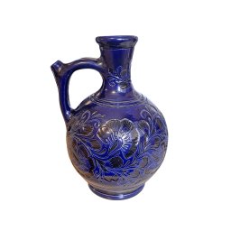 Ulcior rotund ceramica de Corund albastru cobalt - 1000 ml