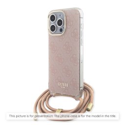 Husa Husa pentru iPhone 16 - Crossbody Cord 4G Print (GUHCP16SHC4SEP) - Pink