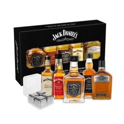 Set Cadou cu 5 Miniaturi Jack Daniel’s și Cuburi Inox – 5 x 50 ml