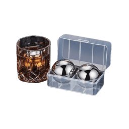 Set Cuburi Gheata Reutilizabile Otel Inoxidabil Sfera Ø5.5cm - 2buc