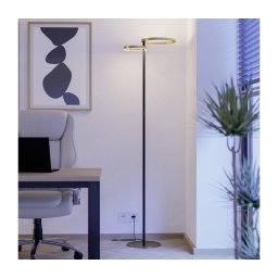 Eglo 901975-LED Lampadar CASTELPOTO cu dimmer, LED/16W/230V + LED/12W, auriu/negru