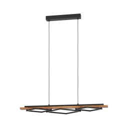 Eglo 901933 - Pendul LED BOYAL, suspendat pe cablu, 2x LED 13W/230V + LED 16W, negru/maro