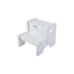 2Kids Toys - Scaunel din lemn cu treaptă, alb