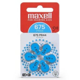Set 2 x 6 Baterii Zinc Air pentru Aparatul Auditiv ZA675 PR44, Maxell