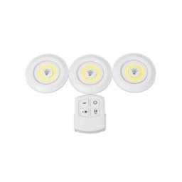 Lampi LED Rotunde cu Telecomanda Mobila, Autoadezive, 3 Bucati