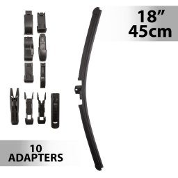 Stergator parbriz profesional 18”/45 cm Carguard, multiadaptor cu 10 adaptoare