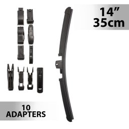 Stergator parbriz profesional 14/35 cm cu 10 adaptoare, Carguard