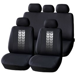 Set huse scaune auto universale Carguard, negru-gri, compatibile airbag