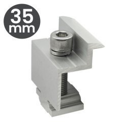 Clema capat 35 mm tip Z din aluminiu pentru montaj panou fotovoltaic