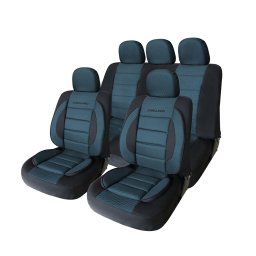 Set huse scaune auto universale premium albastru-negru CARGUARD, 11 piese