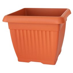 Ghiveci patrat Terra 7 L, PVC, aspect teracota, 24 x 24 x 20 cm