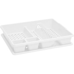 Scurgator de vase Curver alb, 38x45x8,8 cm, cu suport pentru tacamuri