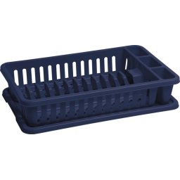 Scurgator de vase Curver, 42 x 26,5 x 8,8 cm, albastru, cu suport tacamuri