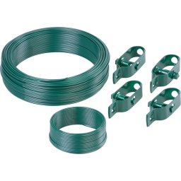 Set sarma PVC pentru gard Strend Pro: 100 m + 25 m, cu 4 întinzatoare