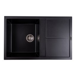 Chiuveta bucatarie din granit compozit Elefant Premium Selena, negru 785x495 mm