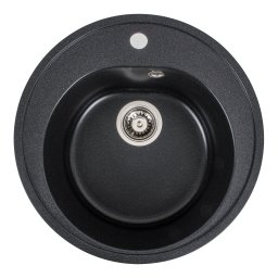 Chiuveta de bucatarie din granit Elefant Premium Luna, negru, 510 mm
