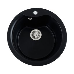 Chiuveta de bucatarie din granit Elefant Premium Turas 480, neagra, 482 mm