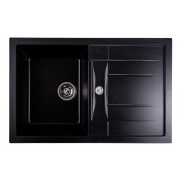 Chiuveta bucatarie granit Elefant Premium Troya 7850, negru, 776x496 mm