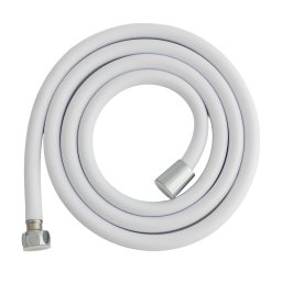 Furtun de dus din silicon alb mat 175 cm, anti-rasucire, FLEKO