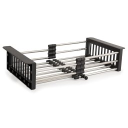 Scurgator extensibil pentru chiuveta 41x27 cm, negru, Fleko
