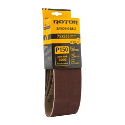 Set 5 benzi de slefuit ROTOR P150, 75 x 533 mm, pentru finisaj fin