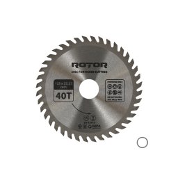 Disc pentru taiere lemn ROTOR 125 mm, 40 dinti (40T), prindere 22,23 mm