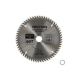 Disc circular pentru taiat lemn ROTOR 180 mm, 60T, cu adaptor 20/16 mm