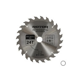 Disc circular pentru lemn ROTOR 250 mm, 24T, 30/25,4 cu adaptor