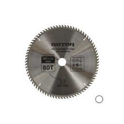 Disc circular pentru taiat lemn ROTOR 305 mm, 80T, cu adaptor 32/30/25,4