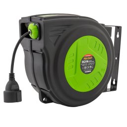 Prelungitor cu tambur automat ProCraft EK25N, 25 m, 1 priza, cu împamantare